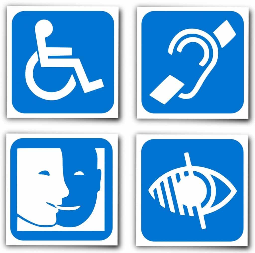 Logo multi handicap pour l&rsquo;accessibilit&eacute; des formations ACTES MANAGEMENT