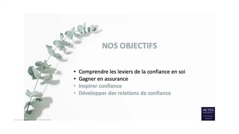 Extrait réel : Confiance en soi – Module 2 : gagner en assurance
