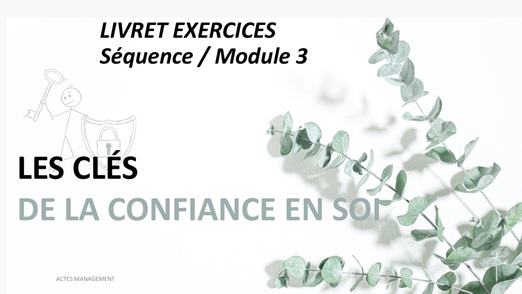 Couverture du livret d’exercices du module 3 — Confiance en soi – Module 3 : inspirer confiance
