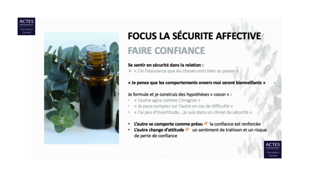 Extrait vidéo sur la sécurité affective et les relations de confiance — Confiance en soi – Module 3 : inspirer confiance
